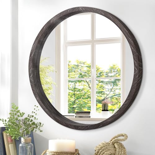 JJUUYOU Large Round Mirrors for Wall Circular Mirror for Bathroom, Rounded 20 by JJUUYOU