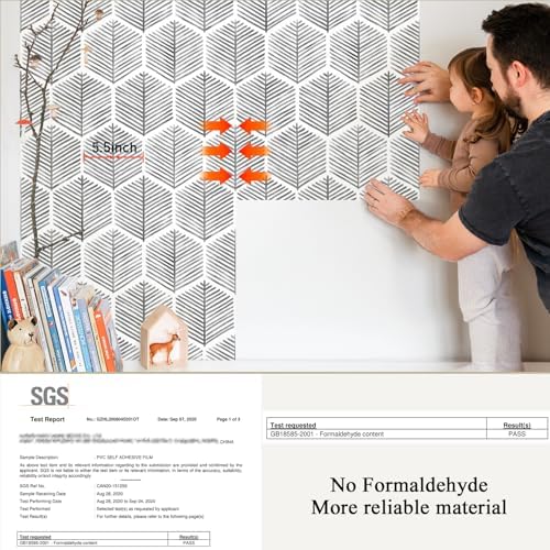 MelunMer Grey Modern Peel and Stick Wallpaper Boho Removable 17.3''×393'' - Image 4