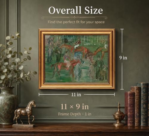 Gold Framed 3D Textured Wall Art, Vintage Horse Racing Day Canvas Prints - Image 4