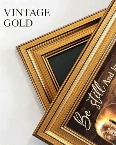 Gold Framed Wall Art, Christian God Canvas Prints, Lion and Lamb Cross Picture - Image 3