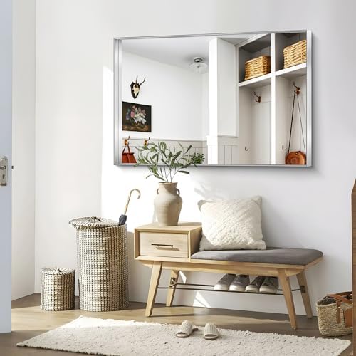 CIRCUMI Silver Bathroom Mirror - Image 5