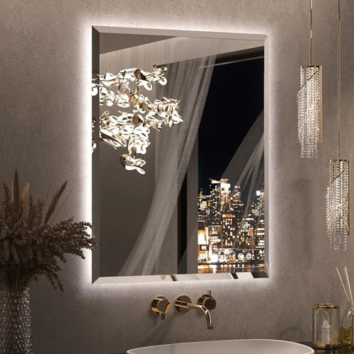 Keonjinn 28" x 36" LED Backlit Mirror, HD Tempered Glass by Keonjinn