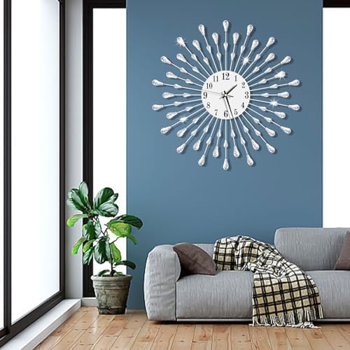 Large Wall Clock Metal Decorative Wall Clocks Silent Non-Ticking, Bling Shining - Image 2
