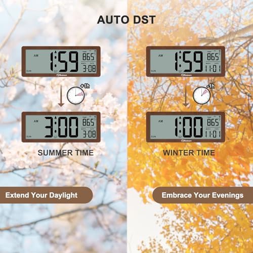 Soobest 8.5" Small Atomic Clock, Self-Setting Time & Date Battery Operated - Image 6