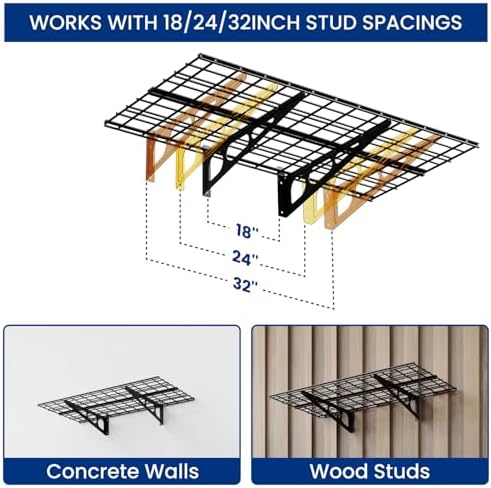 FLEXIMOUNTS 1-Pack 2x4ft Garage Shelving Wall-Mounted Storage Rack - Image 6