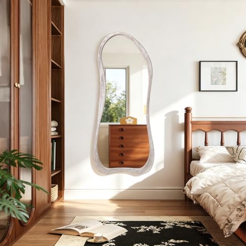 AAZZKANG Wall Mirror Full Length Wood Framed Floor Mirrors Irregular Large - Image 7