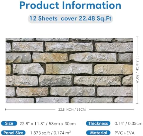 COMSTICKC 3D Faux Stone Wall Panels Peel and Stick - Image 5