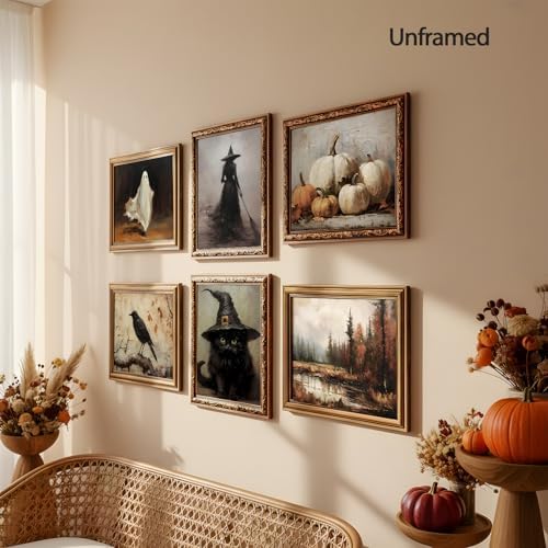 ZYANGZY Vintage Halloween Poster Set of 6, Dark Academia Ghost Wall Art - Image 2