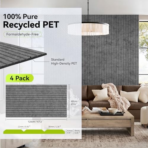 V-Groove Slatted Acoustic Wall Panels 31.2 Sq Ft - Image 2