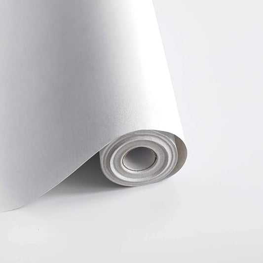 Safiyya 314.9"x17.7" Peel and Stick Wallpaper White Contact Paper Solid Color by SAFIYYA