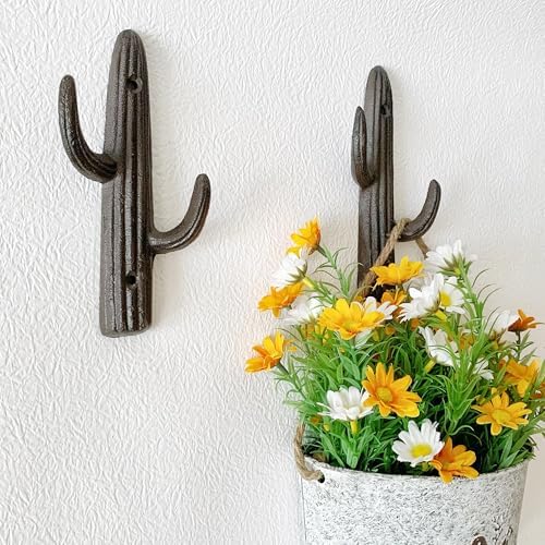 Rustic Cactus-Shaped Decorative Wall Hook Rack Hangers - Image 7