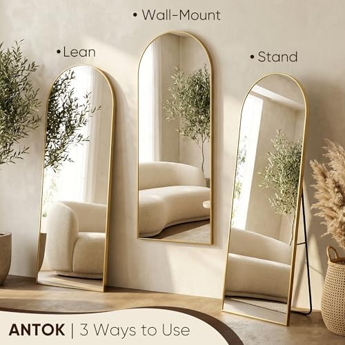 Antok 91" x46” Arched Full Length Mirror, Floor Mirror - Image 6