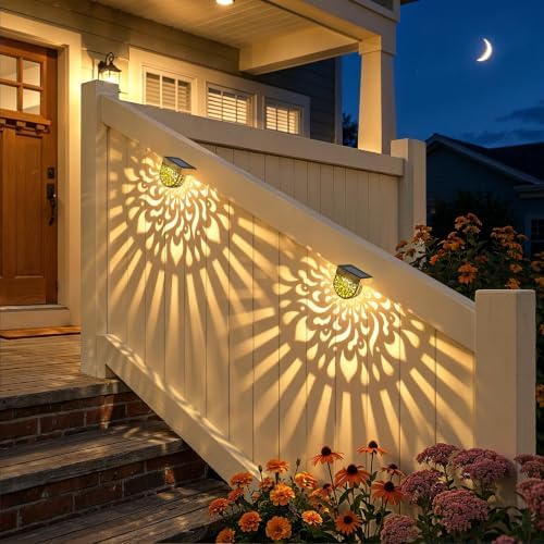 Solar Fence Lights 6 Pack Solar Deck Step Wall Lights Outdoor Waterproof LED - Image 2