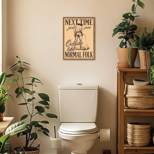 Funny Western Cowboy Bathroom Wall Art Vintage Next Time Pee Outside Like - Image 6