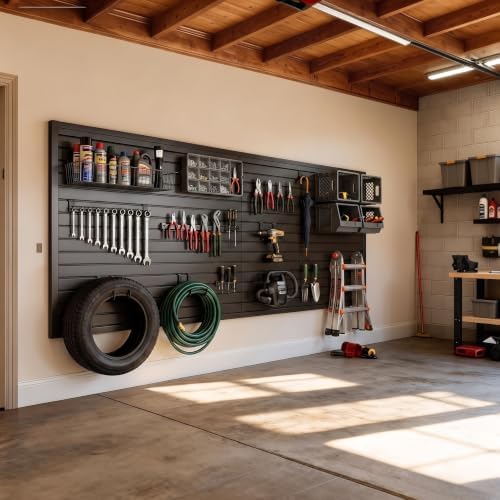 Slat Wall Paneling 4x8 ft Garage Organizer Storage Systems, Heavy Duty PVC - Image 7
