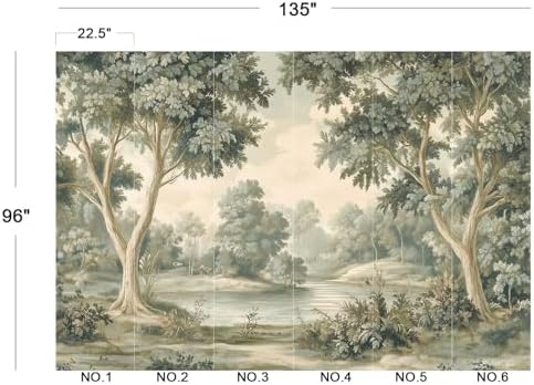 Serene Watercolor Forest River Landscape Wallpaper Peel and Stick - Image 5