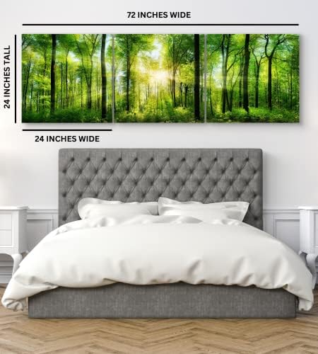 Forest Wall Art Decor, Large 3 Panel Canvas 24x72 - Image 3