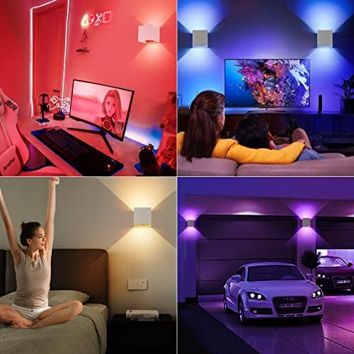 RGB LED Wall Light, 6000mAh Battery Operated Wall Sconce16 Colors, Rechargeable - Image 2