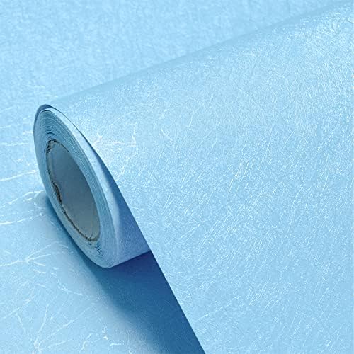 Cohoo Home Blue Wallpaper Peel and Stick Contact Paper Blue Silk 15.7 ×393” by CohooHome