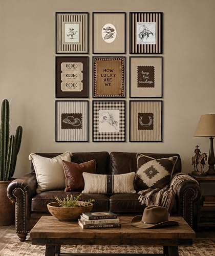 Vintage Western Wall Art Set of 9, Cowboy Prints 8x10 Inch Unframed - Image 5