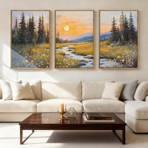 IARTTOP Extra Large Mountain Landscape Wall Art Framed 24x36 Inch Abstract by IARTTOP