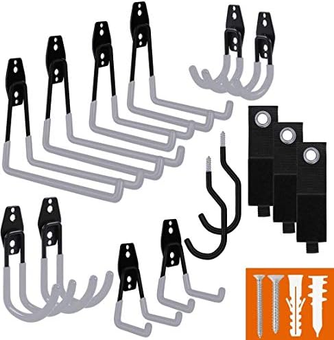 SMARTOLOGY Garage Hooks with Bike Hook & Extension Cord Organizer, 15 Pack Set by SMARTOLOGY