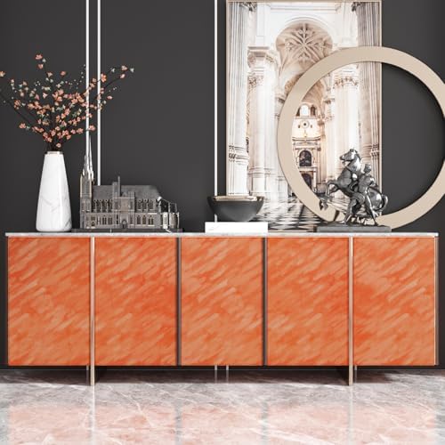 Orange Velvet Wallpaper Peel and Stick Felt Drawer Liner Roll 15.7"x118" Self - Image 5