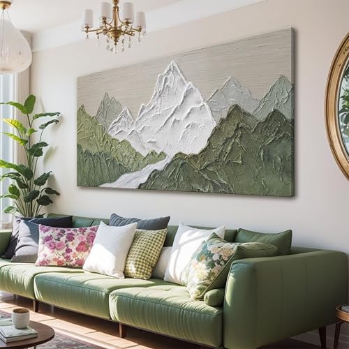 YISXINOAG Green Mountain Forest Landscape Wall Art Abstract Nature 24"X48" by YISXINOAG