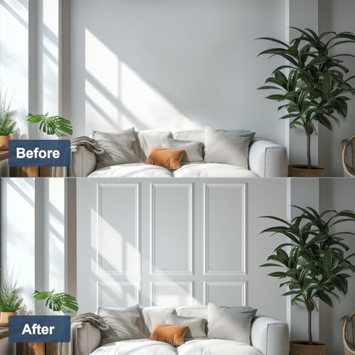 NeatiEase Peel and Stick Wall Molding Kit 6-Frame Pre-Made, Ready-to-Assemble - Image 4
