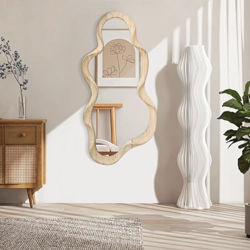 Asymmetrical Mirror for Wall Decor Large Modern Wooden Framed Wall Mirror - Image 2