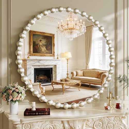 36 Inch Silver Round Mirror, Circle Wall Mirror Vanity - Image 6