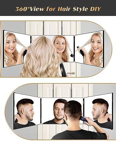 JUSRON 360 Viewing Angle Self Hair Cutting Mirror Shower Mirror - Image 3