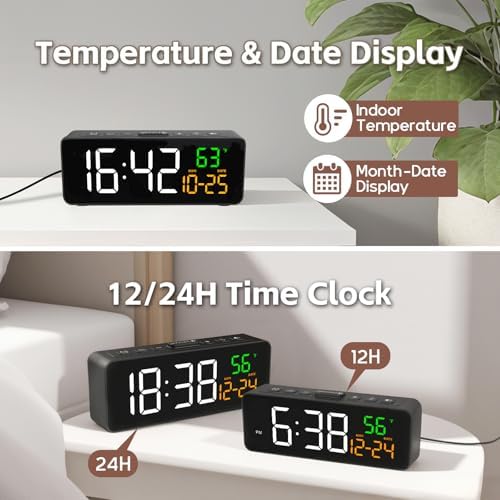 Netzu 3-in-1 Digital Clocks for Living Room, Small & Compact Alarm Clock - Image 5