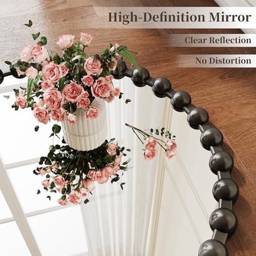 28 Inch Black Round Mirror, Circle Wall Mirror Vanity - Image 3