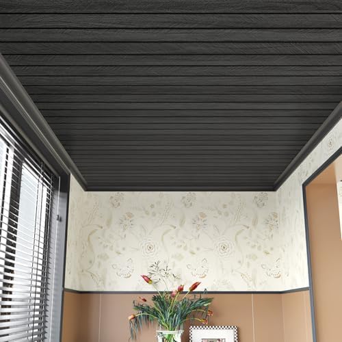 Black Wood Panels for Wall Self Adhesive Wood Slat Wall Panel 11.8"x196" - Image 4