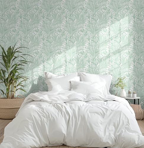 Dimoon 17.3" X 98.4" Peel and Stick Wallpaper Green White Boho Contact Paper - Image 7
