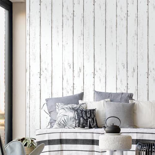 Orgrimmar 236"x17.8" Ivory Wood Peel Vinyl Stick Wallpaper Roll Removable - Image 3