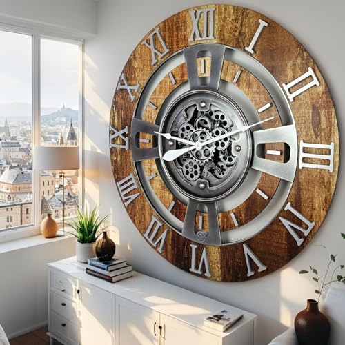 ImprovingLife The Gears Clock Real Moving Gear Wall Clock England Line) - Image 4
