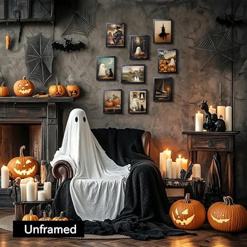XYHYRA Halloween Wall Art Canvas Prints Set of 9, Dark Academia Wall Decor - Image 2