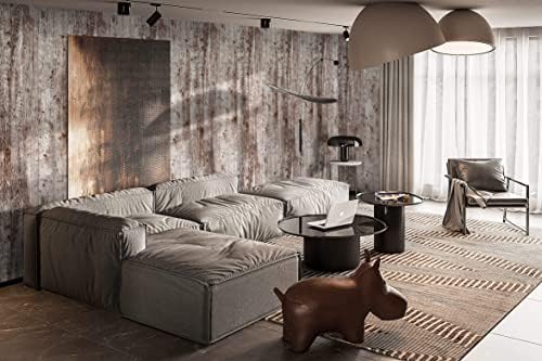 Dimoon Wallpaper 118"x17.7" Wood Peel and Stick Wallpaper Thicken Dark Grey - Image 6