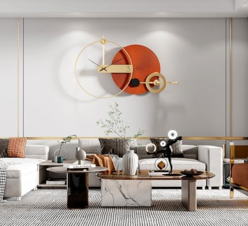 Large Modern Wall Clock, Luxury Gold Metal Wall Art Decor, Oversized Abstract - Image 5
