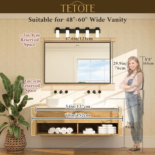 TETOTE Brushed Gold Frame Mirror - Image 6