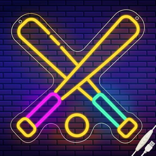 wootfairy LED Lights Wall Decor 13.78 * 13.78in Dimmable Baseball Neon Sign by wootfairy