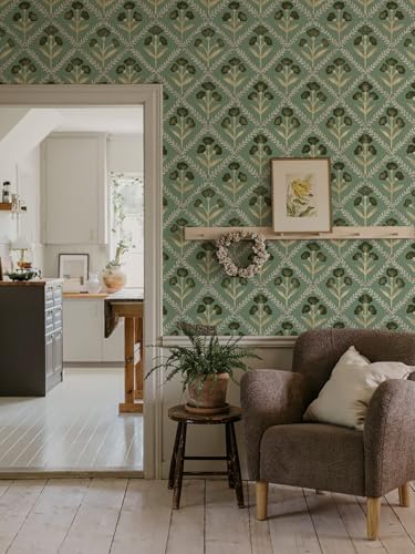 Orainege Peel and Stick Wallpaper Vintage Floral Wallpaper Self Adhesive - Image 3