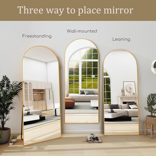 70''x26'' Full Length Mirror, Large Arched Floor Mirror - Image 6