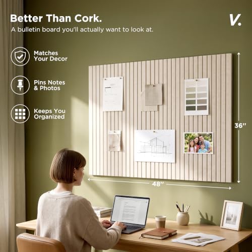 VIVELDA Large Felt Bulletin Board 48 x 36 Inch - Image 2