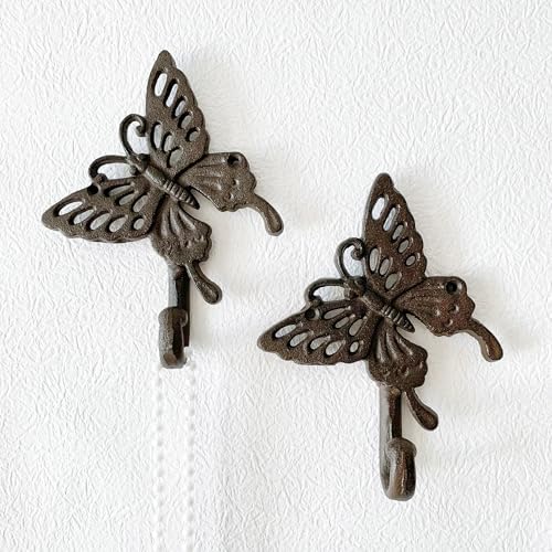 Rustic Butterfly-Shaped Decorative Wall Hook Rack Hangers - Image 4