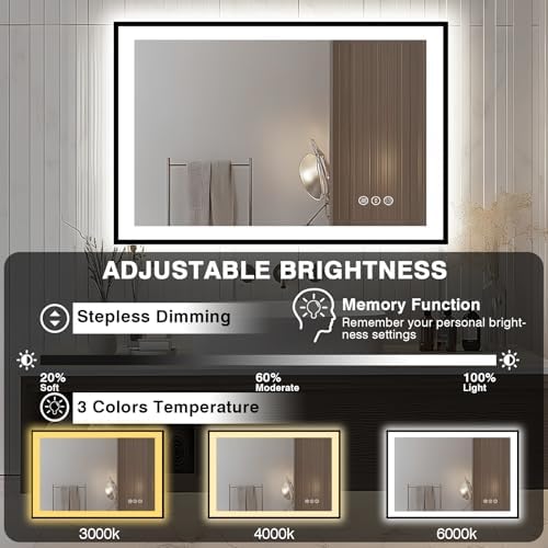EchosLife 44x30 Bathroom Light up Mirror - Image 5