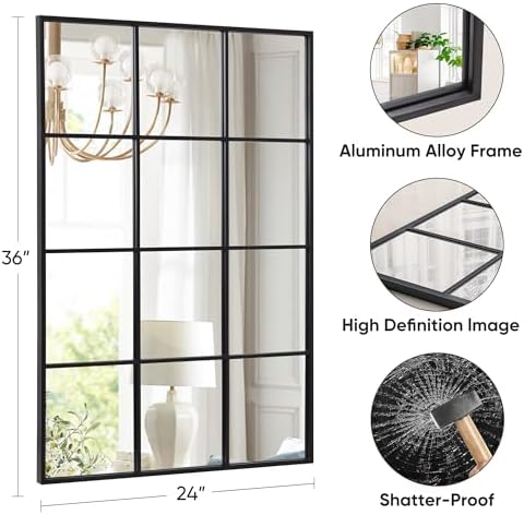 Suidia Wall Mirror, Metal Framed Wall Decor Wall-Mounted Mirrors - Image 3