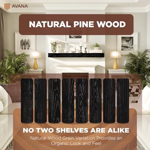 Avana Rustic Fireplace Mantle Shelf 60 Inches - Image 2